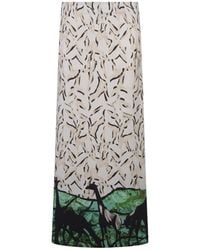 Stella Jean - Long Skirt With Giraffe Print - Lyst