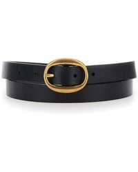 Saint Laurent - Belt With Oval Buckle — Leather - Lyst