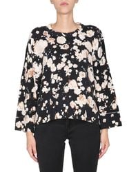 Moschino - Floral Crew Neck Sweater Wool Mix Jumpers - Lyst