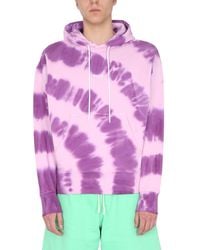 MSGM - Printed Sweatshirt With Micro Logo Cotton Sweatshirts - Lyst