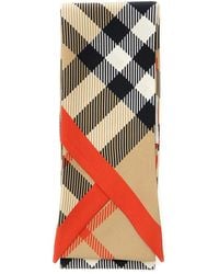 Burberry - Scarf With All-Over Check Motif And Pointed Tip - Lyst