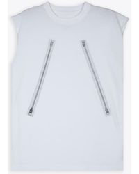 MM6 by Maison Martin Margiela - Canottiera Sleveless T-Shirt With Zip Print - Lyst