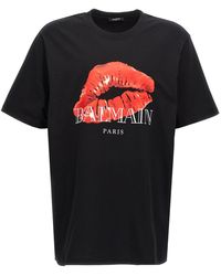 Balmain - Kiss Printed Relaxed T-Shirt - Lyst