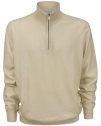 Brunello Cucinelli - Cashmere Turtleneck Sweater With Zip - Lyst
