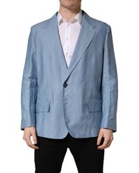 Dolce & Gabbana - Single Breasted Jacket Blazer Linen Nylon Clothing - Lyst