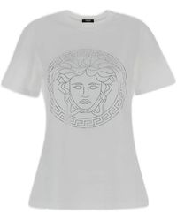 Versace - Medusa Head Embellished Crewneck T-Shirt - Lyst
