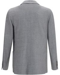 Lardini - Double-Breasted Wool-Blend Jacket - Lyst