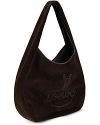 Loewe - Hobo Shoulder Bag Roomy Suede Calfskin Calf Leather - Lyst