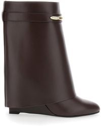 Givenchy - Wedge Heel Ankle Boots With Logo Plate On The Side - Lyst