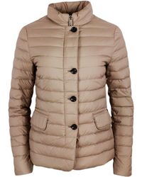 Moorer - Light Down Jacket With Zip And Button Closure With Front Flap Pockets - Lyst