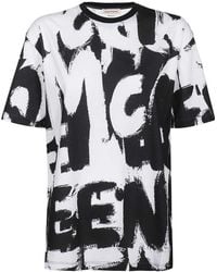 Alexander McQueen - Short Sleeve Printed Cotton T-Shirt - Lyst