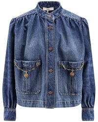 Chloé - Denim Jacket With Metal Details - Lyst