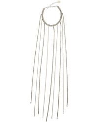 Silvia Gnecchi - Metallic-Colored Necklace With All-Over Applied Glass Crystals And Adjustable Clasp - Lyst