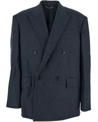 Juun.J - Double-Breasted Jacket With Peaked Revers And Patch Pockets On Front - Lyst