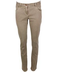 Brunello Cucinelli - Five-Pocket Garment-Dyed Stretch Denim Trousers. Slim Model - Lyst