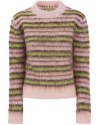 Marni - Striped Mohair And Wool Pullover - Lyst