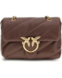 Pinko - Love Mini Puff Shoulder Bag Calf Leather Bos Taurus - Lyst