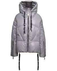 Khrisjoy - Grey 'puff Khris Iconic' Oversized Down Jacket With Hood In Polyester Woman - Lyst