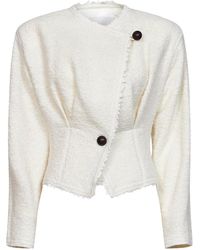 Isabel Marant - Ecru Bouclé Wool And Alpaca Blend Suna Jacket - Lyst