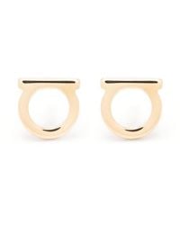 Ferragamo - Stud Ganc 8D Brass Earrings - Lyst