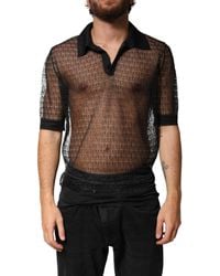 Dolce & Gabbana - Sheer Short Sleeves Casual Polo Top 03+Pa+Pp - Lyst