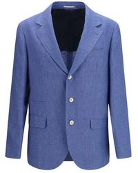 Brunello Cucinelli - Blue Linen Full - Lyst