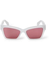Off-White c/o Virgil Abloh - Sunglasses Cat Eye Full Rim, Burgundy Frame And Dark Lens Oeri110Cincinnati2807 - Lyst