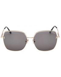 Tom Ford - Sunglasses Square Full Rim, Shiny Rose Frame And Smoke Lens Ft1250-K28A - Lyst