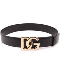 Dolce & Gabbana - Dolce & Gabbana Crossed Dg Logo Belt - Lyst