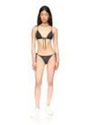 CASABLANCA - Drawstring Triangle Bikini Top With Monogram - Lyst