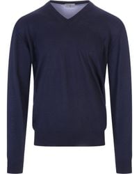 Fedeli - Cashmere Pullover With V-Neck - Lyst