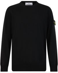 Stone Island - Virgin Wool Crew-Neck Sweater Sweatshirts - Lyst