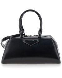 Givenchy - Small 'Antigona East West' Handbag With Adjustable And Removable Shoulder Strap And Lettering Logo On The Front - Lyst