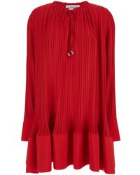 Lanvin - Short Dress With Pleated Effect - Lyst
