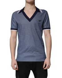 Dolce & Gabbana - Collared V-Neck Silk Blend Polo T-Shirt Cotton - Lyst
