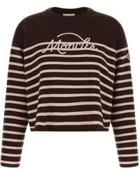 Moncler - Striped Sweater With Embroidery - Lyst