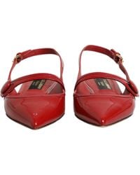 Dolce & Gabbana - Leather Slingback Flats Sandals Shoes 100Lf - Lyst
