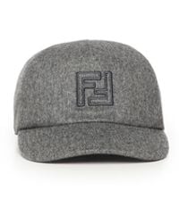 Fendi - Wool And Cashmere Baseball Cap - Lyst