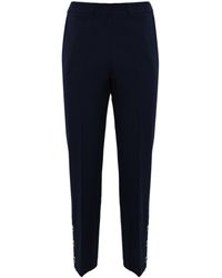 Twin Set - Cropped Trousers With Oval T Buttons - Lyst