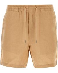 Polo Ralph Lauren - Camel Linen Bermuda Shorts - Lyst