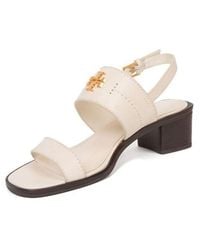 Tory Burch - Mid Heel Sandals New Ivory- Ivory/ Leather Footwear High-Heels - Lyst