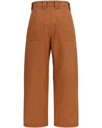 Chloé - Chloé Cotton Canvas Barrel-Leg Pants - Lyst