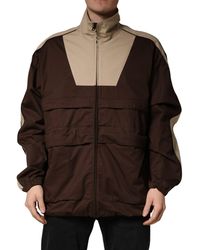Dolce & Gabbana - Cotton Zip Windbreaker Jacket Elastane Clothing - Lyst