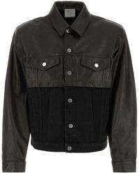 VTMNTS - Two-Tone Denim And Leather Jacket - Lyst