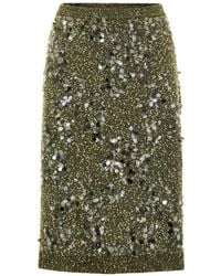 Gucci - Green Viscose Mini Skirt - Lyst