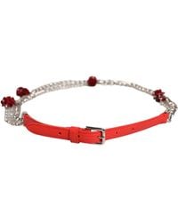 Dolce & Gabbana - Leather Chain Floral Cintura Belt Real Brass Calf Resin - Lyst