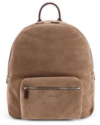 Kiton - Suede Backpack With Engraved Logo - Lyst