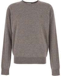 Saint Laurent - Crewneck Sweater With Cassandre - Lyst