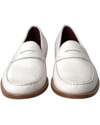 Dolce & Gabbana - Dolce & Gabbana Leather Slip-On Moccasin Loafer - Lyst