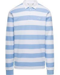 Drole de Monsieur - Light And Striped Polo Shirt With Logo Embroidery - Lyst